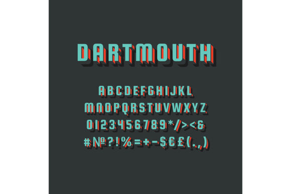 Revitalize Your Designs with the Dartmouth Vintage 3D Vector Alphabet Set